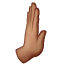 Bagaimana Rightwards Pushing Hand: Medium Skin Tone emoji terlihat di Whatsapp.