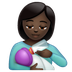 Bagaimana Woman Feeding Baby: Dark Skin Tone emoji terlihat di Whatsapp.