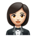 How Woman in Tuxedo: Light Skin Tone emoji looks on Whatsapp.