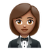 Bagaimana Woman in Tuxedo: Medium Skin Tone emoji terlihat di Whatsapp.