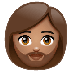 How Woman: Medium Skin Tone, Beard emoji looks on Whatsapp.