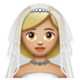 Bagaimana Woman with Veil: Medium-Light Skin Tone emoji terlihat di Whatsapp.