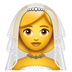 Bagaimana Woman with Veil emoji terlihat di Whatsapp.