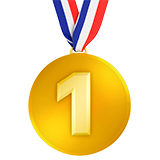 How 1st Place Medal emoji looks on Apple.