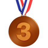 Como o emoji do Medalha de bronze é exibido no Apple.