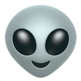 Bagaimana Alien emoji terlihat di Apple.