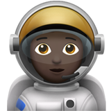 Hur Astronaut: mörk hy emoji ser ut på Apple.