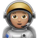 Hur Astronaut: mellanfärgad hy emoji ser ut på Apple.