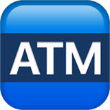 How ATM Sign emoji looks on Apple.