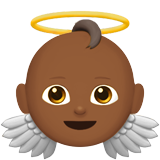 How Baby Angel: Medium-Dark Skin Tone emoji looks on Apple.