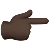 Wie Nach rechts weisender Zeigefinger: dunkle Hautfarbe Emoji auf Apple aussieht.