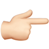 Hur Högerpekande finger: ljus hy emoji ser ut på Apple.