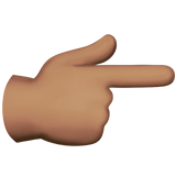 Hur Högerpekande finger: mellanfärgad hy emoji ser ut på Apple.