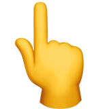 Hur Pekfinger upp emoji ser ut på Apple.