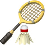 Wie Badminton Emoji auf Apple aussieht.