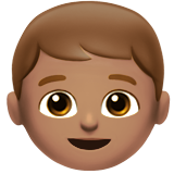 How Boy: Medium Skin Tone emoji looks on Apple.