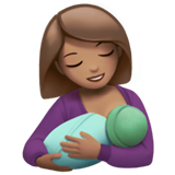 How Breast-Feeding: Medium Skin Tone emoji looks on Apple.