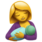 Cómo se ve el emoji Lactancia materna en Apple.