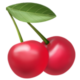 How Cherries emoji looks on Apple.