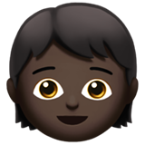 How Child: Dark Skin Tone emoji looks on Apple.