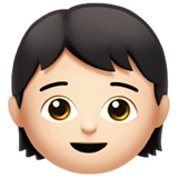 Wie Kind: helle Hautfarbe Emoji auf Apple aussieht.