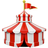 How Circus Tent emoji looks on Apple.