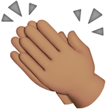 How Clapping Hands: Medium Skin Tone emoji looks on Apple.