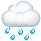 How Cloud with Rain emoji looks on Apple.