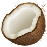 A quoi ressemblent les emoji Noix de coco sur Apple.