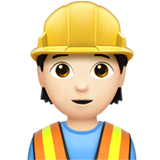 How Construction Worker: Light Skin Tone emoji looks on Apple.