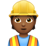 How Construction Worker: Medium-Dark Skin Tone emoji looks on Apple.