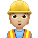 How Construction Worker: Medium-Light Skin Tone emoji looks on Apple.