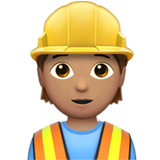 A quoi ressemblent les emoji Personnel du bâtiment: peau légèrement mate sur Apple.