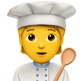 Como o emoji do Chef de cozinha é exibido no Apple.