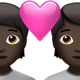 How Couple with Heart: Dark Skin Tone emoji looks on Apple.