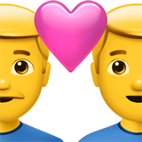 Como o emoji do Casal apaixonado: homem e homem é exibido no Apple.