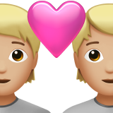 How Couple with Heart: Medium-Light Skin Tone emoji looks on Apple.