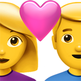 Bagaimana Pasangan dengan hati: wanita, pria emoji terlihat di Apple.