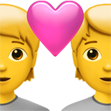 Como o emoji do Casal apaixonado é exibido no Apple.