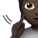 How Deaf Person: Dark Skin Tone emoji looks on Apple.