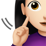 A quoi ressemblent les emoji Femme sourde: peau claire sur Apple.