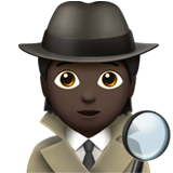 How Detective: Dark Skin Tone emoji looks on Apple.