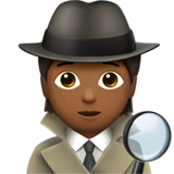 How Detective: Medium-Dark Skin Tone emoji looks on Apple.