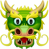 A quoi ressemblent les emoji Tête de dragon sur Apple.