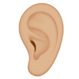 How Ear: Medium-Light Skin Tone emoji looks on Apple.