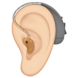 How Ear with Hearing Aid: Light Skin Tone emoji looks on Apple.