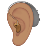 A quoi ressemblent les emoji Oreille appareillée : peau légèrement mate sur Apple.