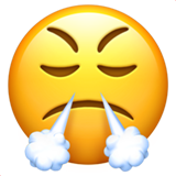 How Face with Steam From Nose emoji looks on Apple.