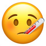 Hvordan Ansigt med termometer emoji ser ud på Apple.