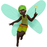 How Fairy: Dark Skin Tone emoji looks on Apple.